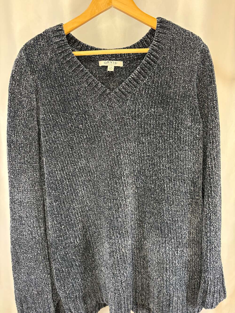 Orvis Men's Gray Textured Crewneck Sweater Size Medium